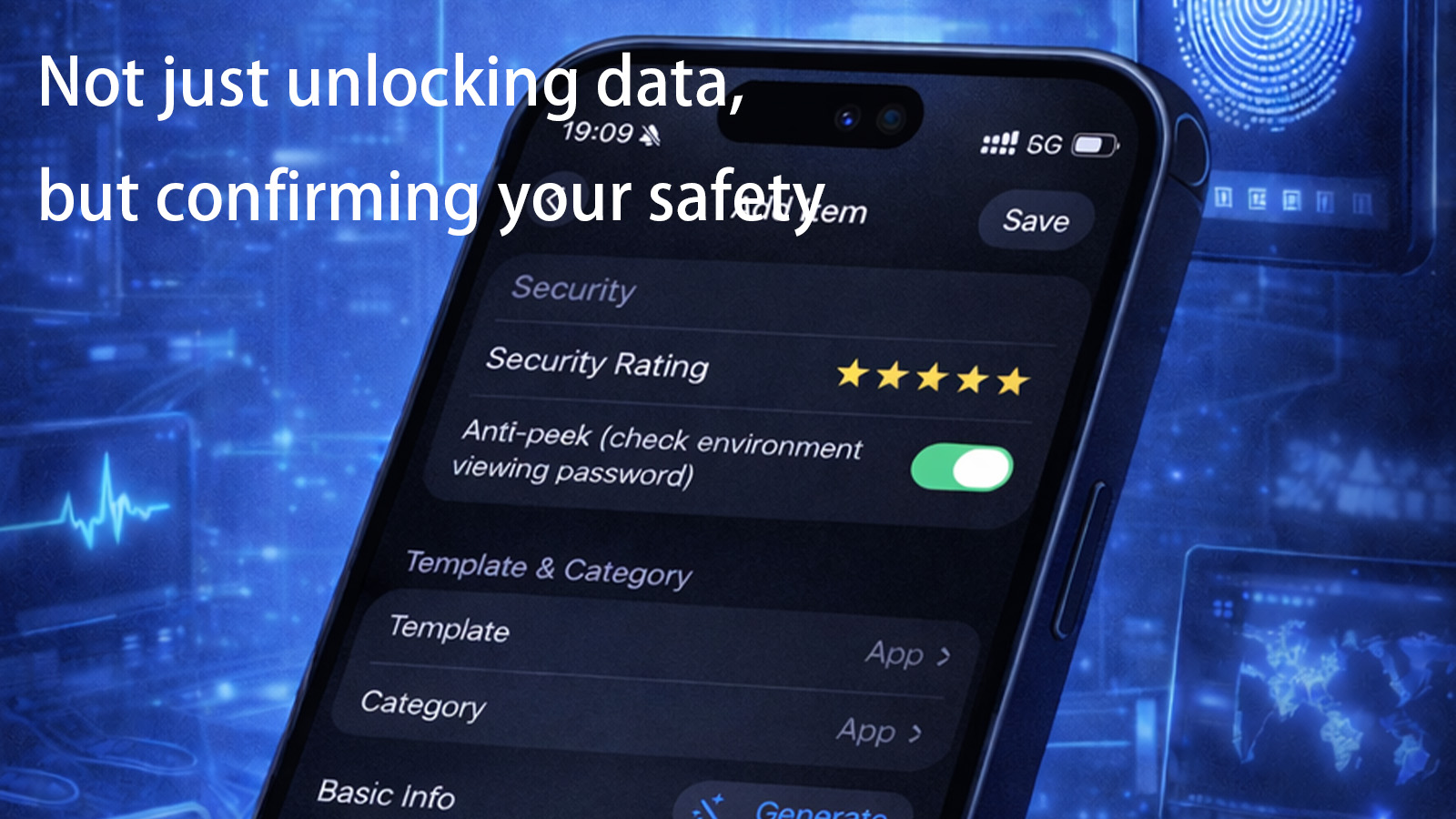 VaultLib app preview add entry screen